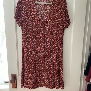 Madewell Floral V-Neck Dress